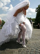10 pictures - Naughty Brides upskirt photos
