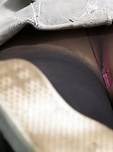 12 pictures - Amateur upskirt pics. Sexy babe in black pantyhose
