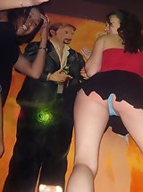 23 pictures - Upskirt hotties get their naked pussies caught on camera