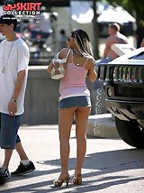 24 pictures - Polka dot panty upskirt captured by hid cam