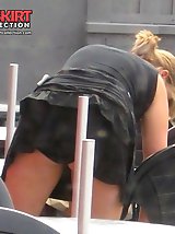 24 pictures - Hottie in black flashed. Panties up skirt