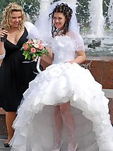 10 pictures - Naughty Brides upskirt photos