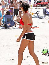 12 pictures - Tiny micro bikini girls on beach