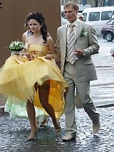 10 pictures - Naughty Brides upskirt photos