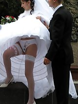 10 pictures - Naughty Brides upskirt photos