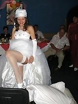 10 pictures - Naughty Brides upskirt photos